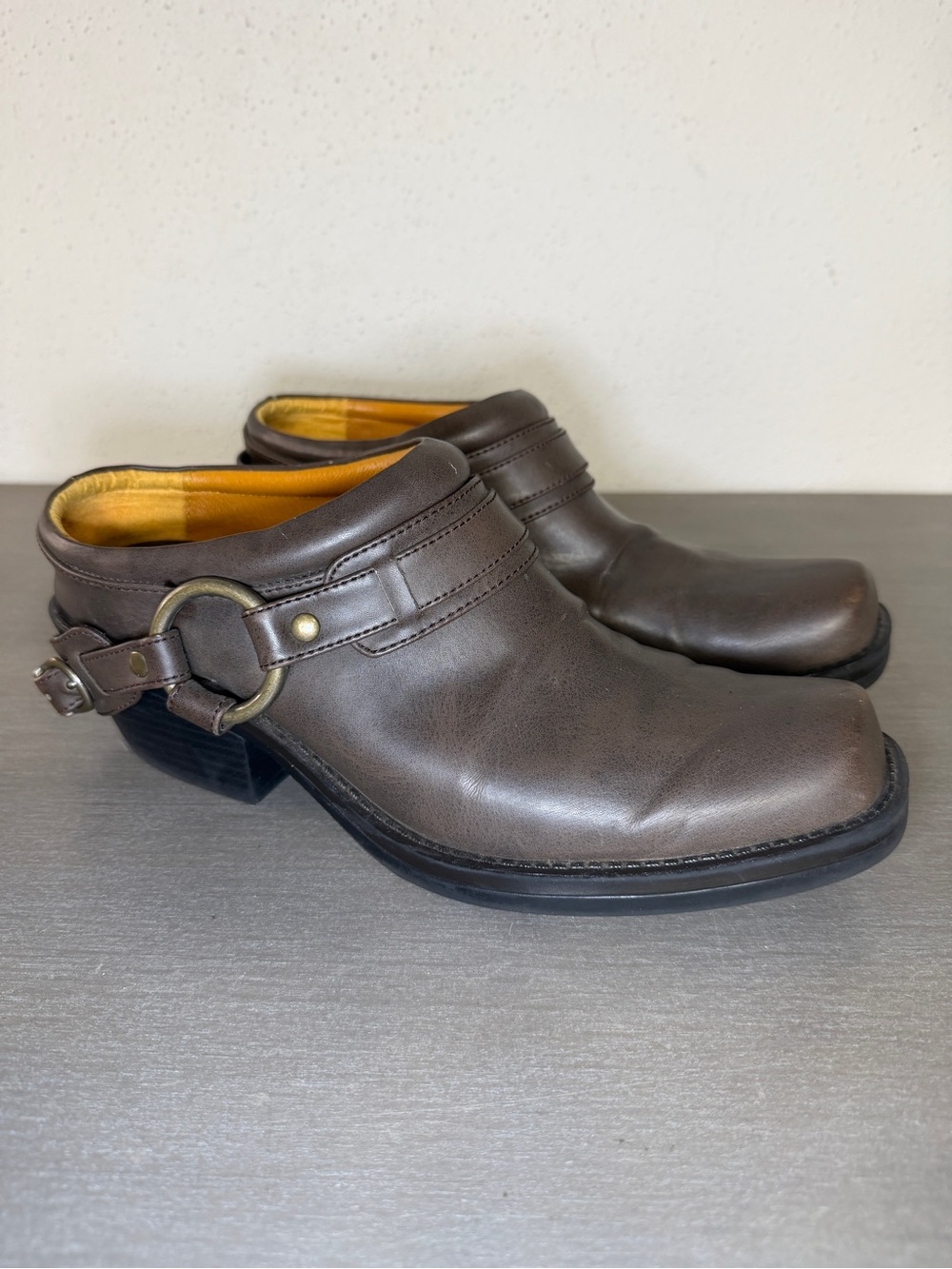 Lower East Side Vtg Chunky Platform Brown Mule / Clogs Women's Size 10 Boho